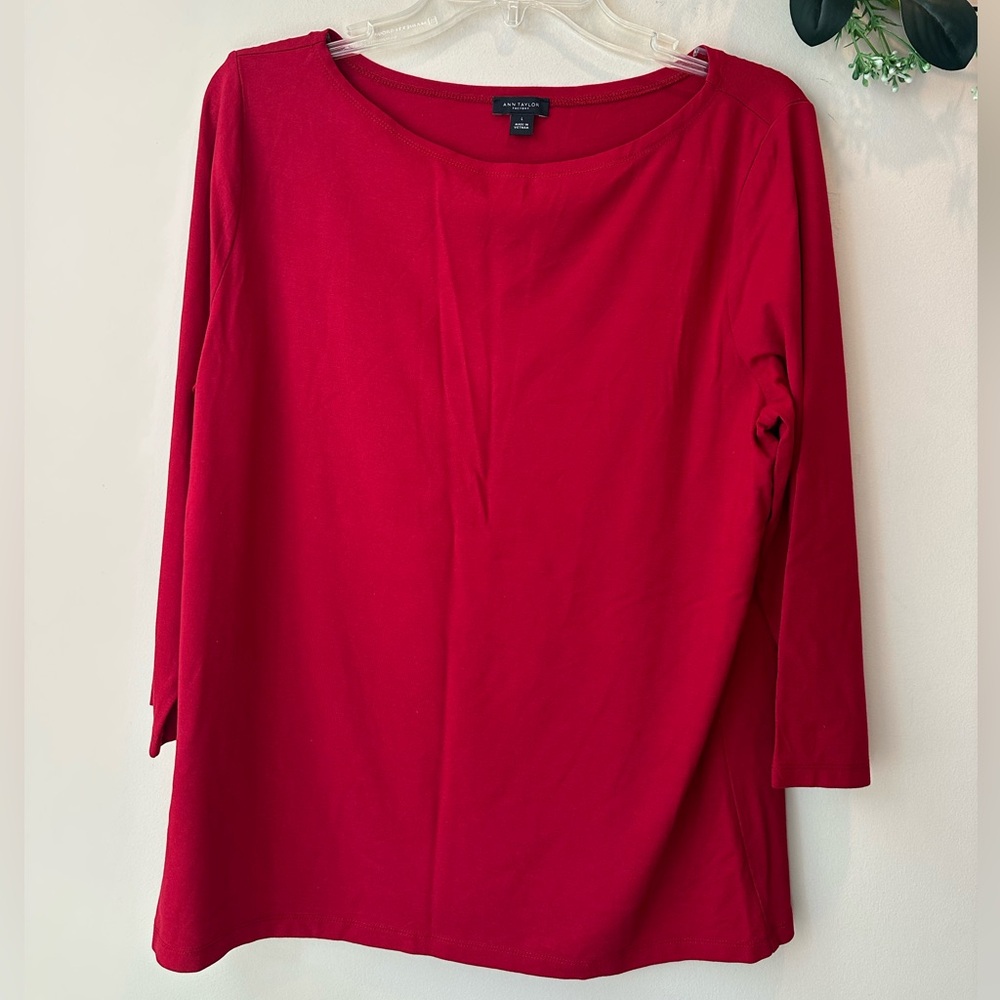 Ann Taylor Red Long Sleeve Top